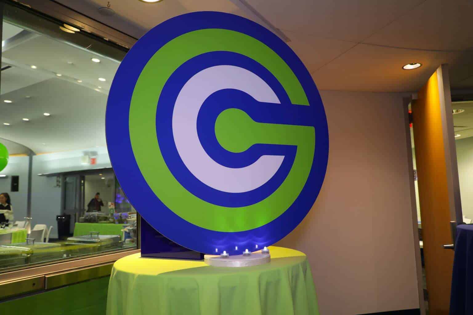 Bar Mitzvah Seating Card Display with Custom Circle Logo