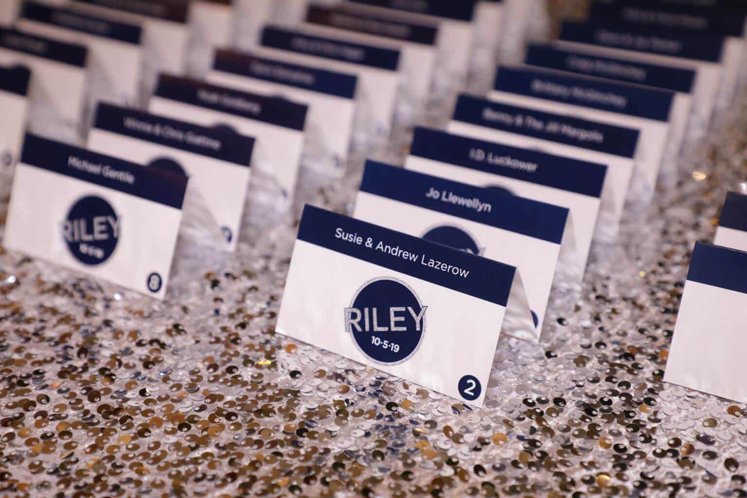 Bat Mitzvah Place Cards with Custom Logo