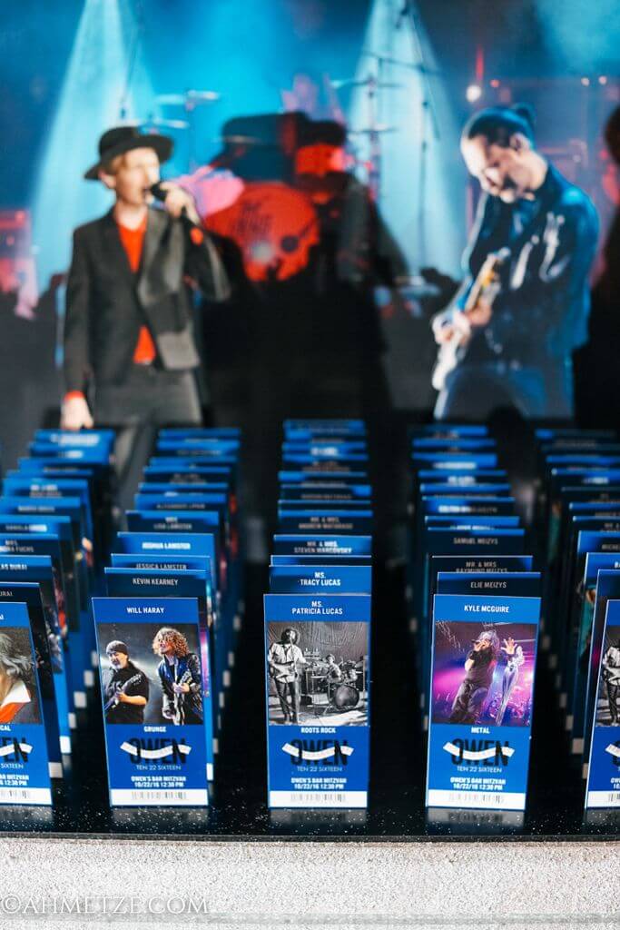 Custom Concert Ticket Place Cards with Band Images