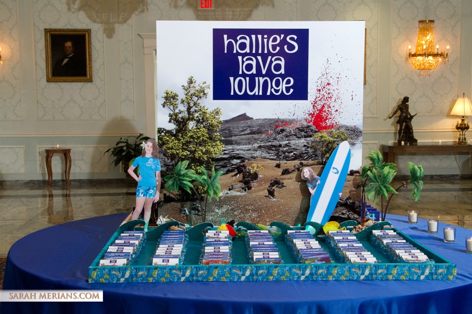 Water Snake Place Cards for Tropical Themed Bat Mitzvah