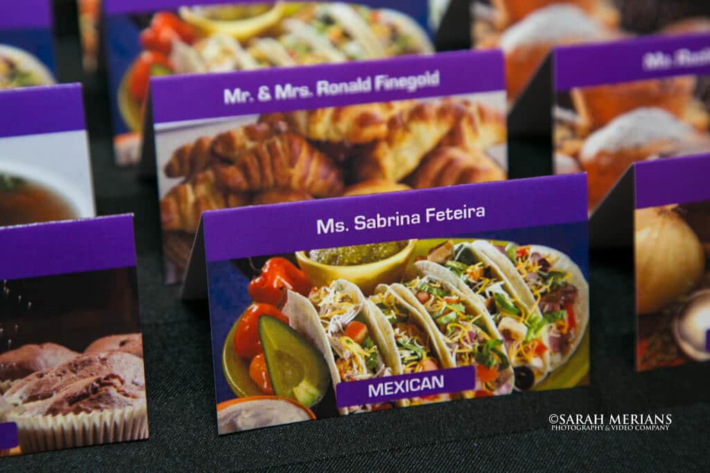 Food Themed Place Cards for Master Chef Themed Bat Mitzvah