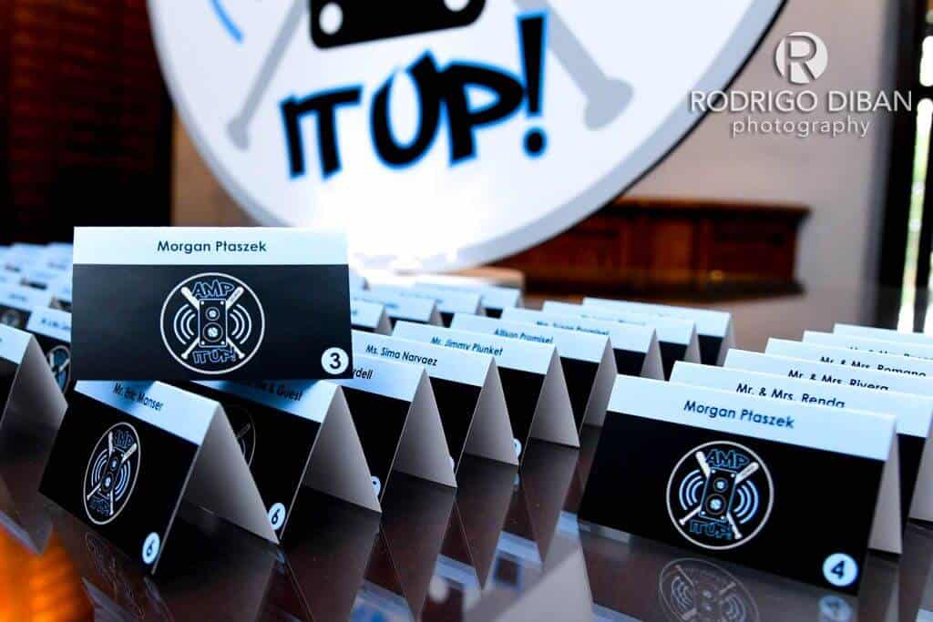 Bar Mitzvah Place Cards with Custom Logo