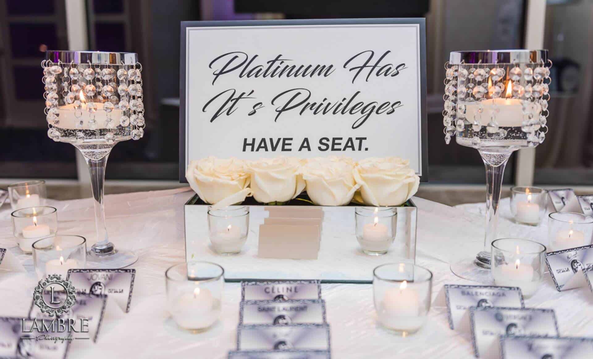 Custom Sign for Entrance Table at Fashion Themed Sweet Sixteen