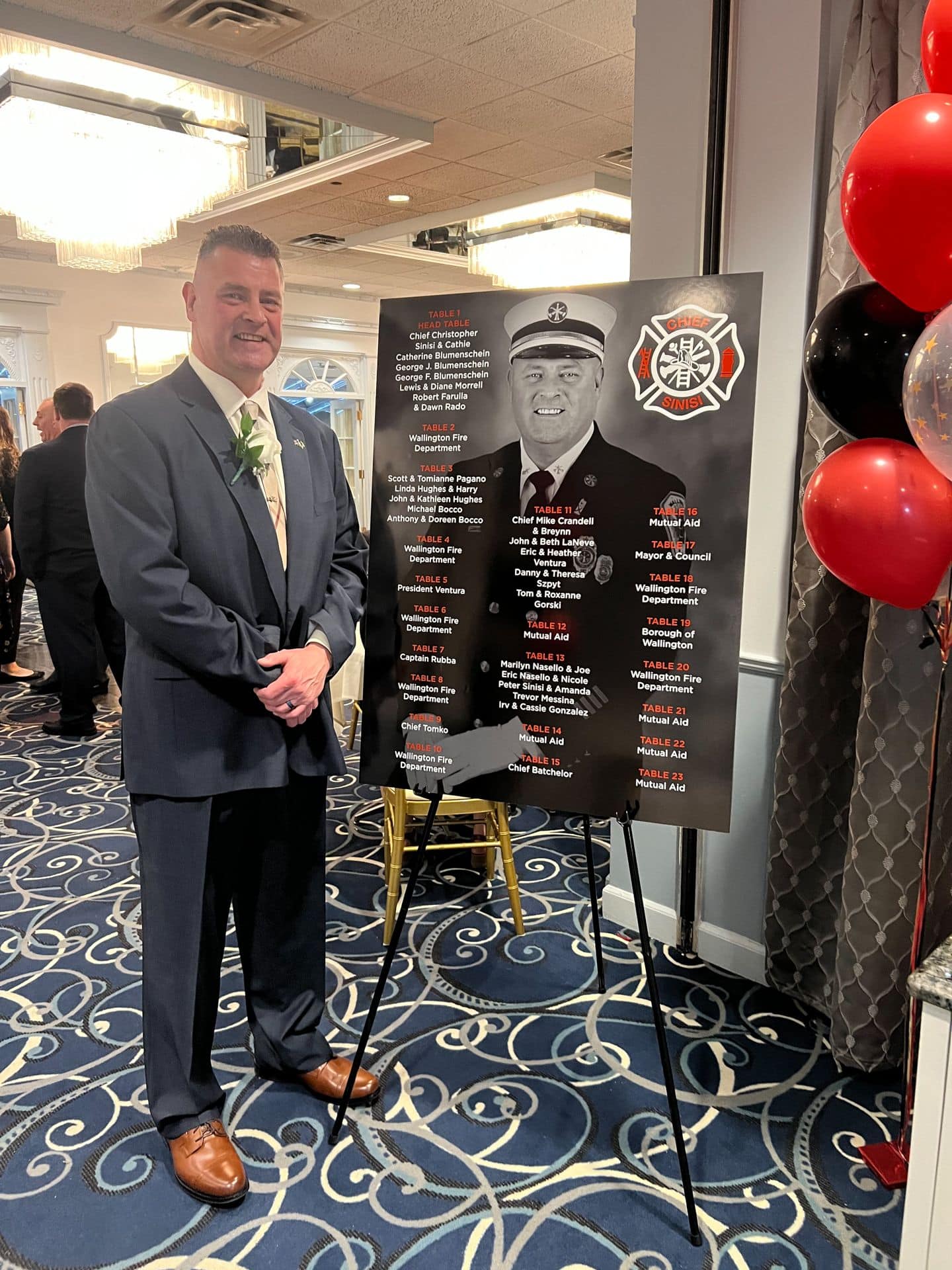 Custom Seating Chart for Fire Department Dinner