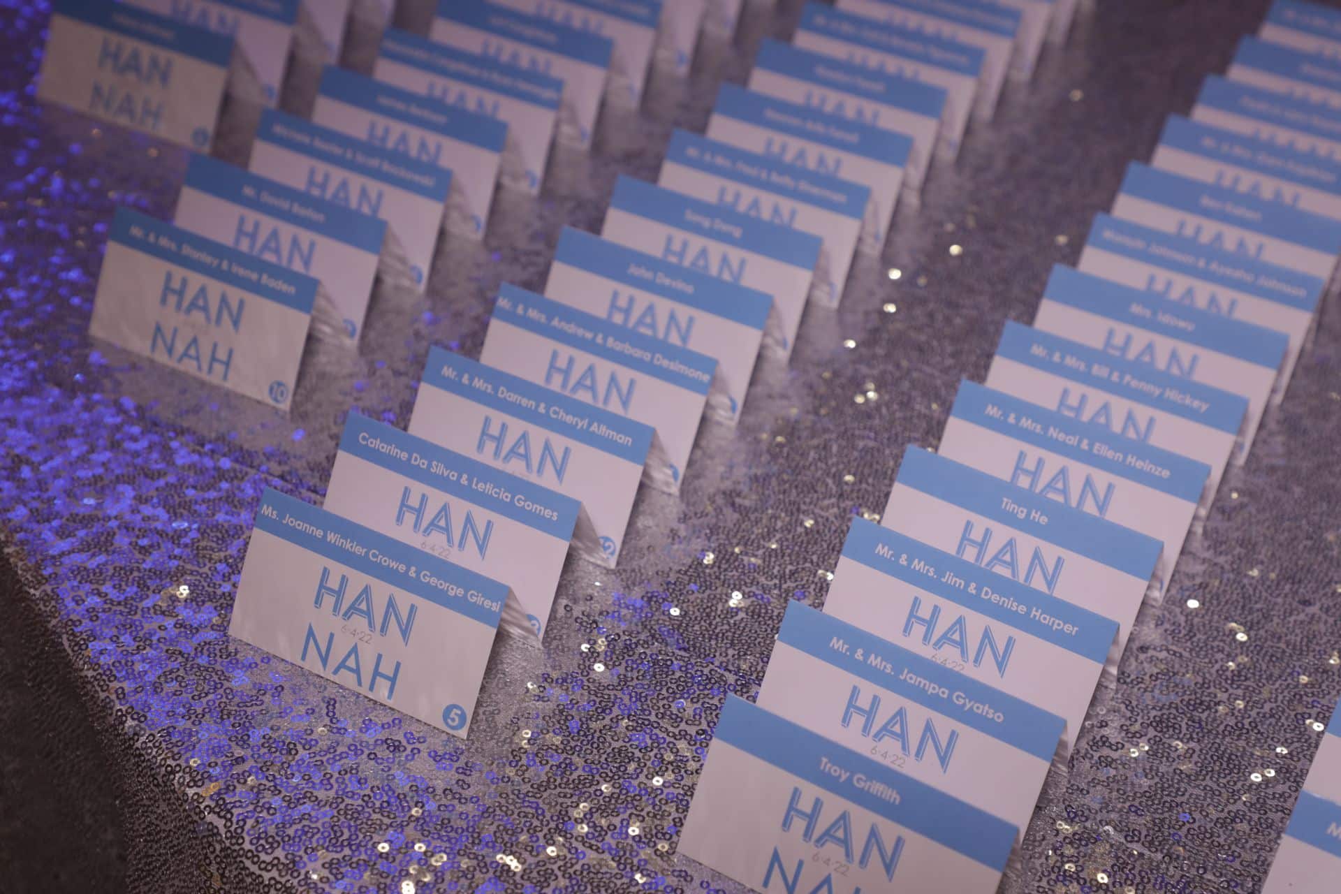 Custom Bat Mitzvah Place Cards with Logo