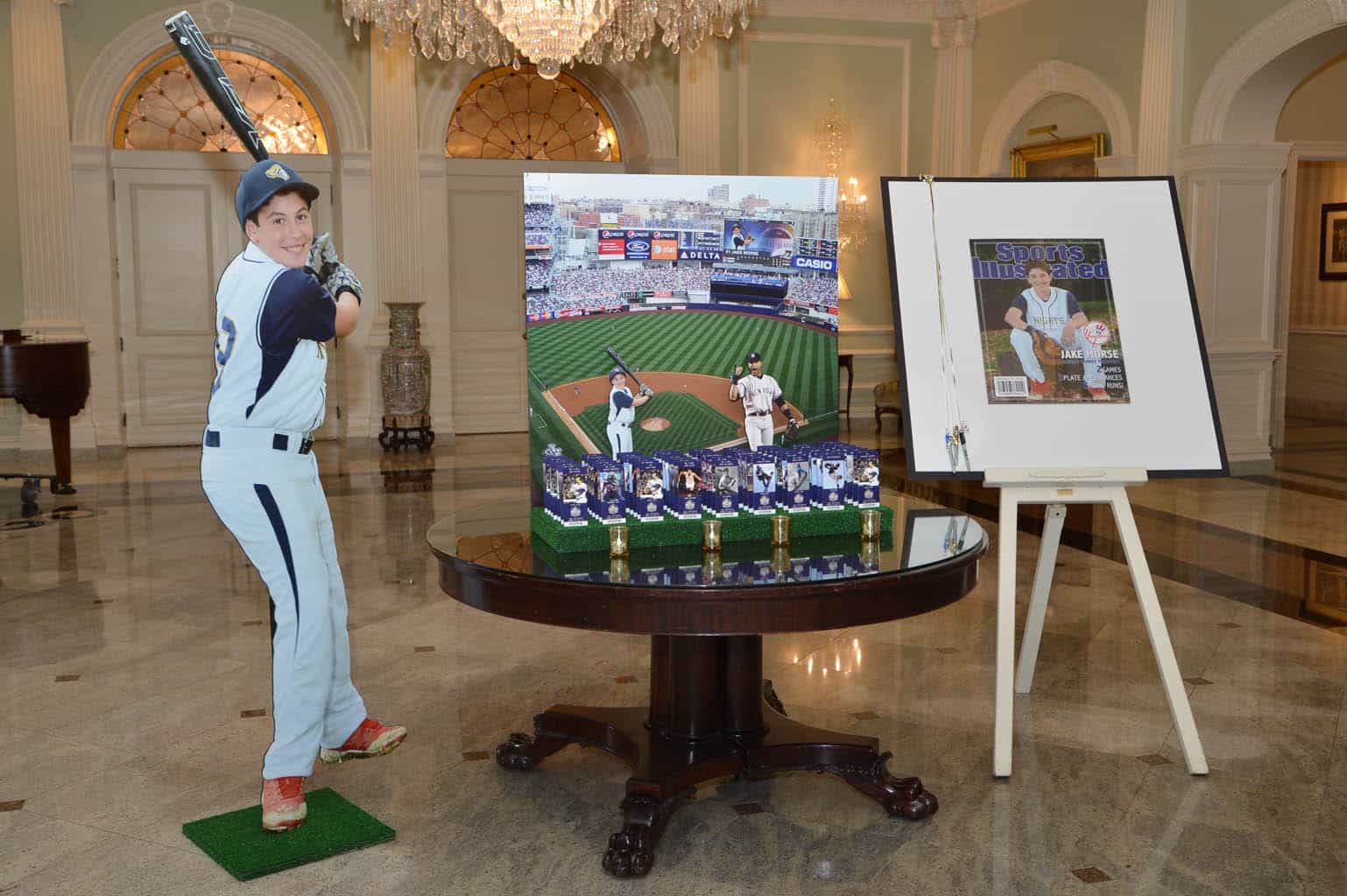Yankees Seating Card Display with Blowup Stadium and Ticket Place Cards