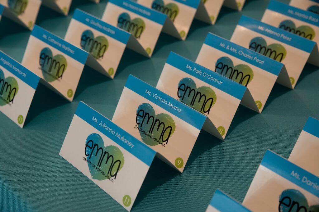 Watercolor Themed Seating Cards with Custom Logo