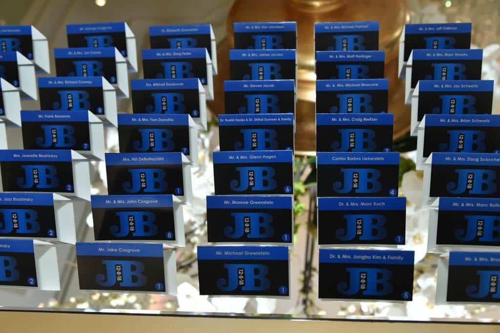 Bar Mitzvah Place Cards with Custom Logo