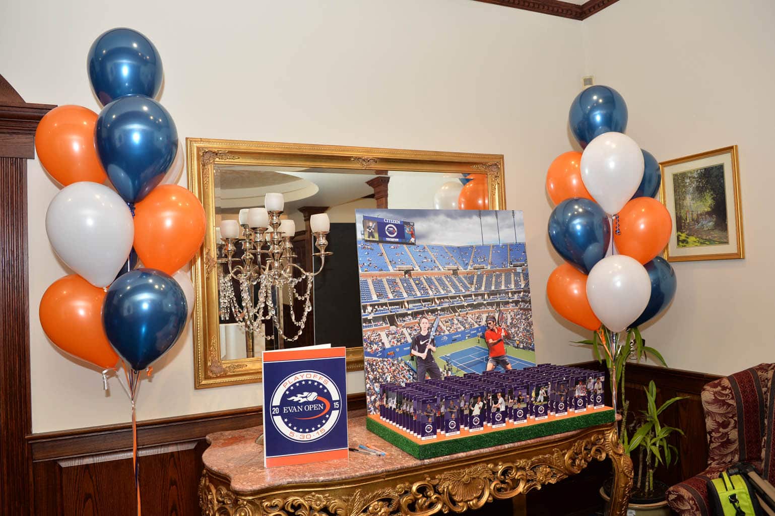 Tennis Stadium Display with Custom Ticket Place Cards