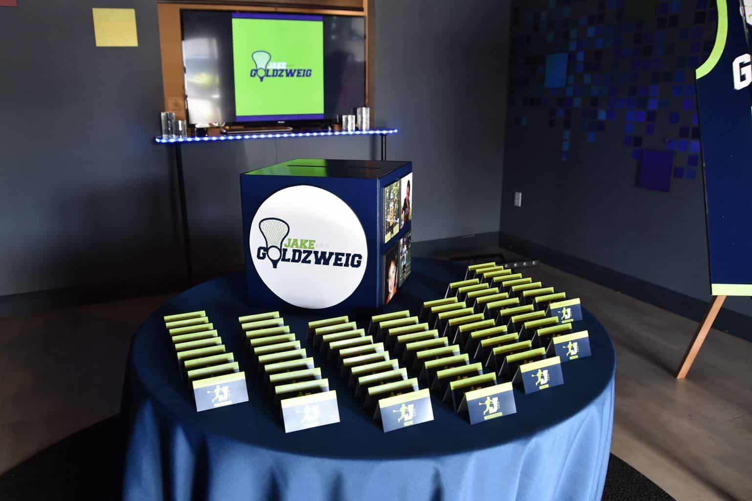 Custom Logo Place Cards for Lacrosse Themed Bar Mitzvah