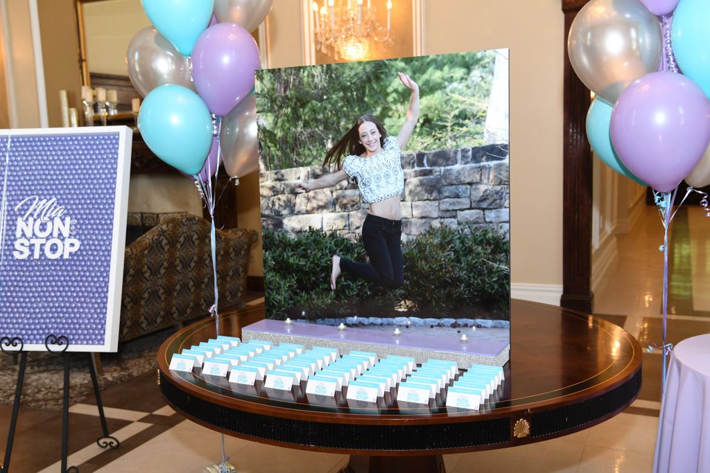Bat Mitzvah Seating Card Display with Blowup Photo
