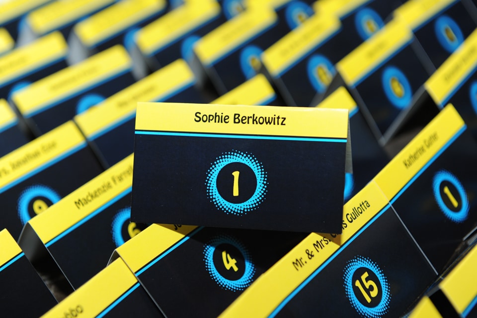 Custom Designed Fold Over Seating Cards