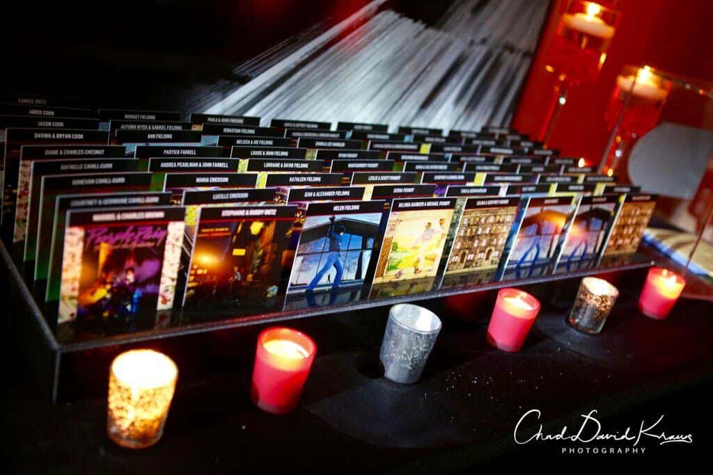 Album Cover Place Cards for Music Themed Bar Mitzvah