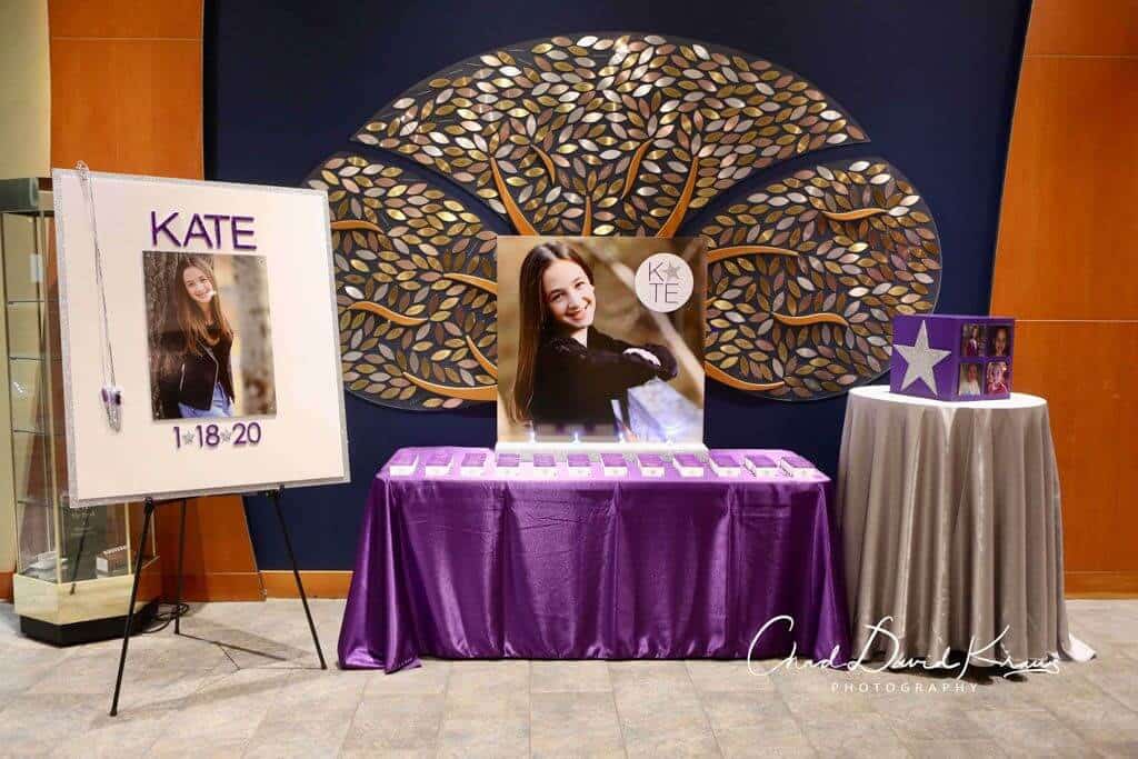 Bat Mitzvah Seating Card Display with Blowup Photo
