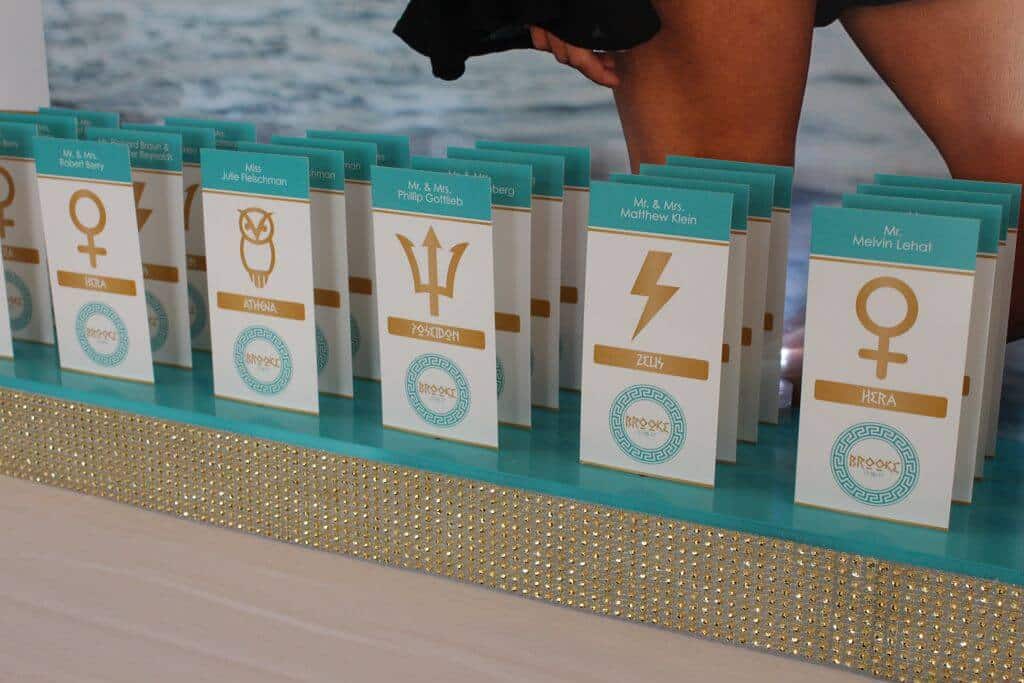 Greek Mythology Place Cards with Greek God Icons
