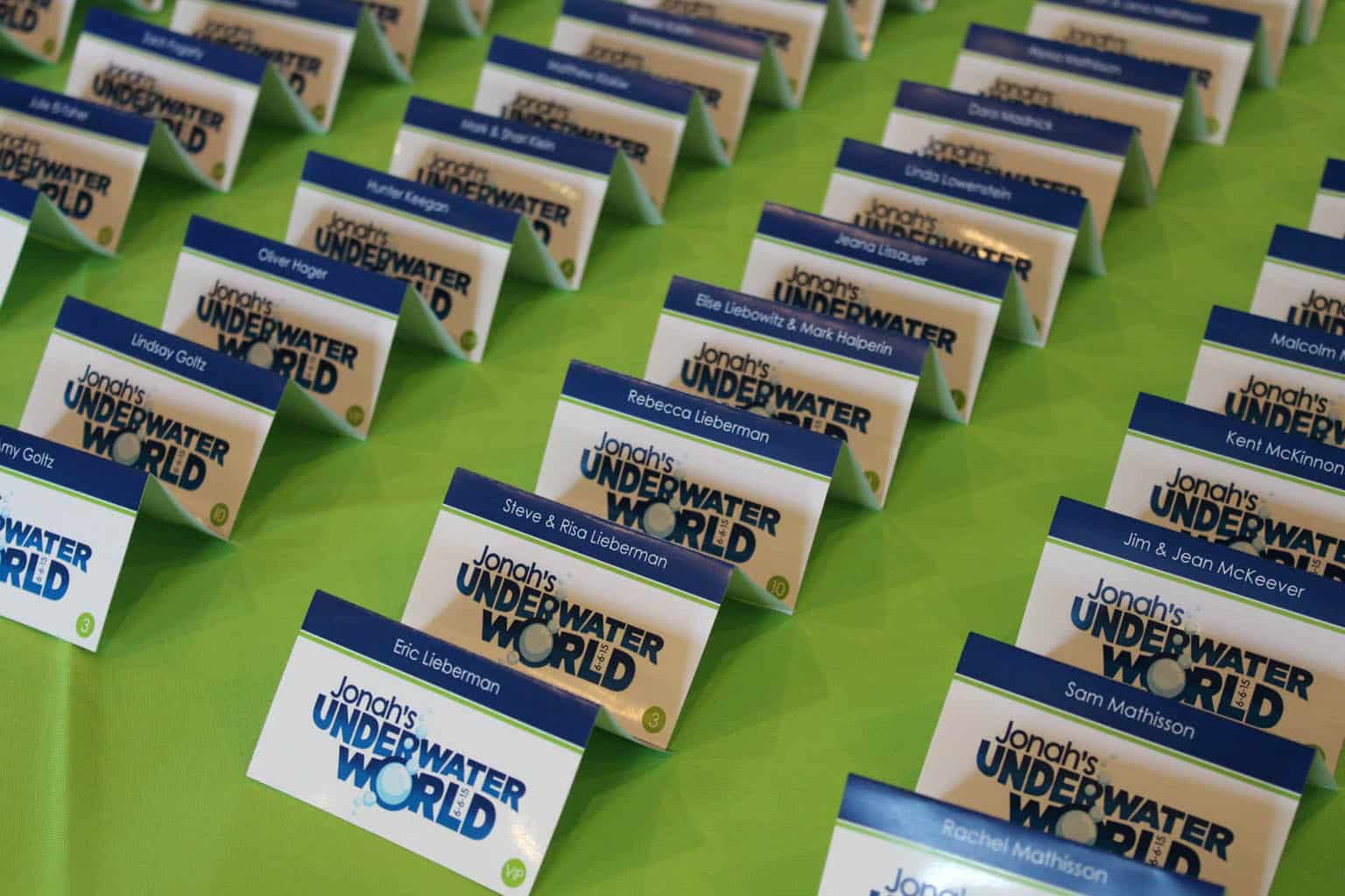 Underwater Place Cards with Custom Logo