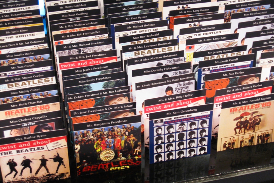 Beatles Themed Album Cover Place Cards