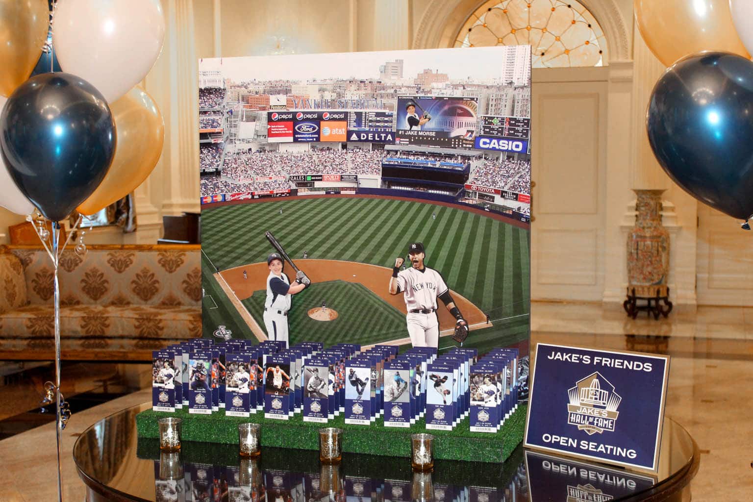 Yankees Seating Card Display with Blowup Stadium and Ticket Place Cards
