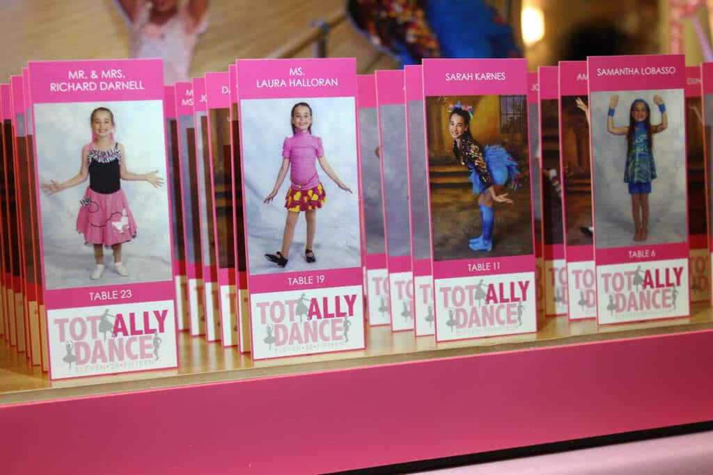 Dance Themed Ticket Place Cards with Photos & Custom Logo