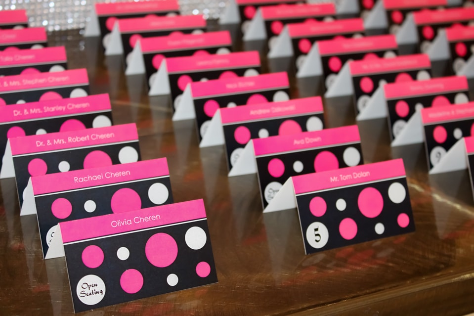 Bat Mitzvah Fold Over Place Cards