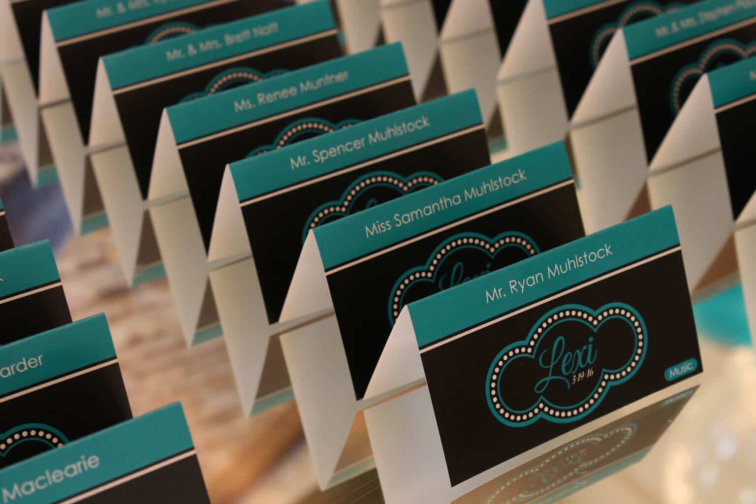 Bat Mitzvah Place Cards with Custom Logo