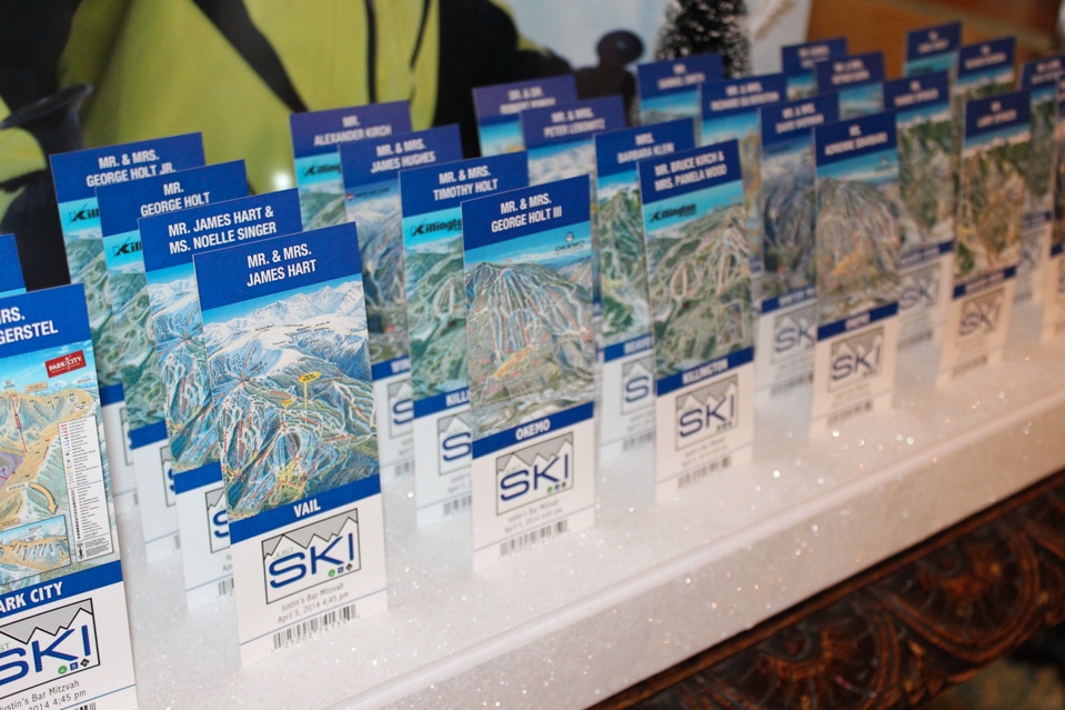 Ski Themed Lift Ticket Place Cards