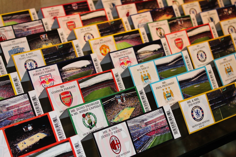 Fold Over Sports Ticket Place Cards