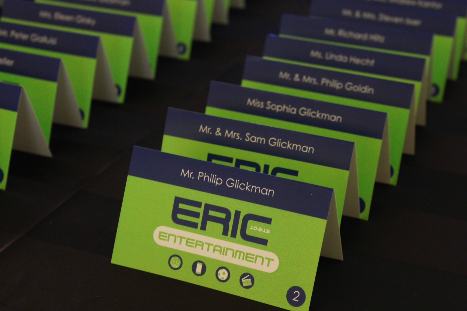 Bar Mitzvah Place Cards with Custom Logo