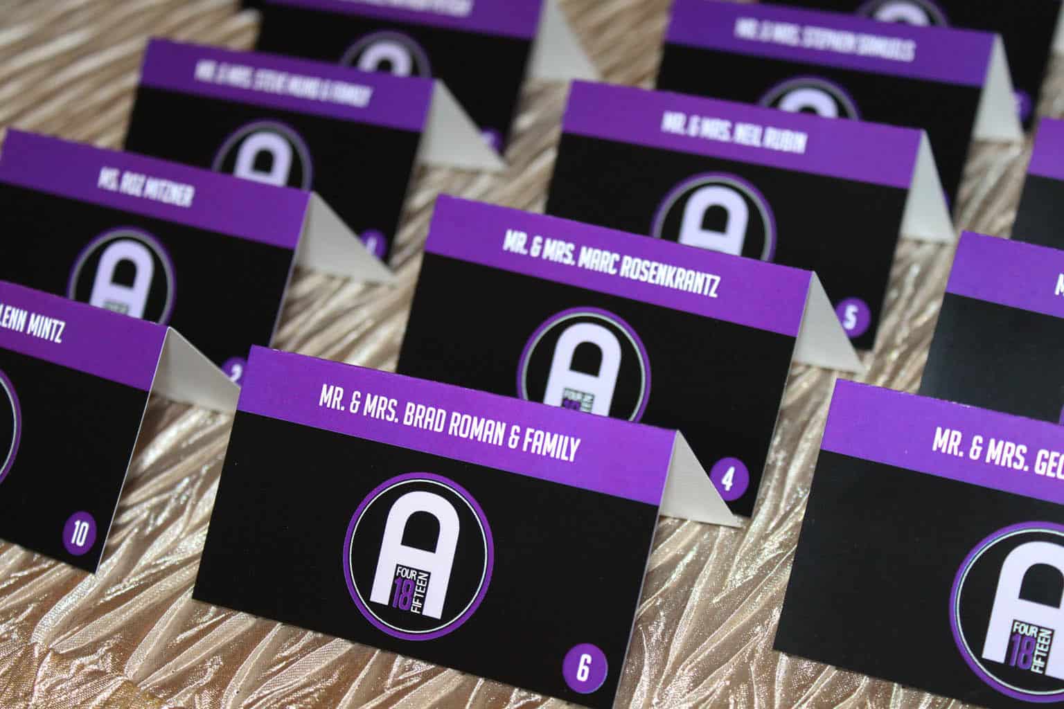 Bat Mitzvah Place Cards with Custom Logo