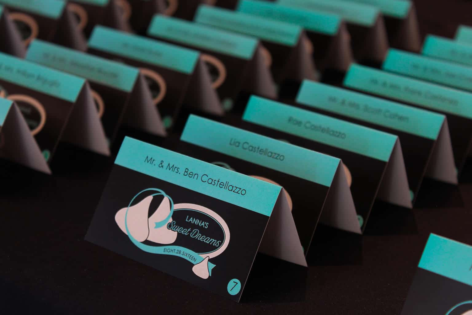 Bat Mitzvah Place Card with Custom Logo