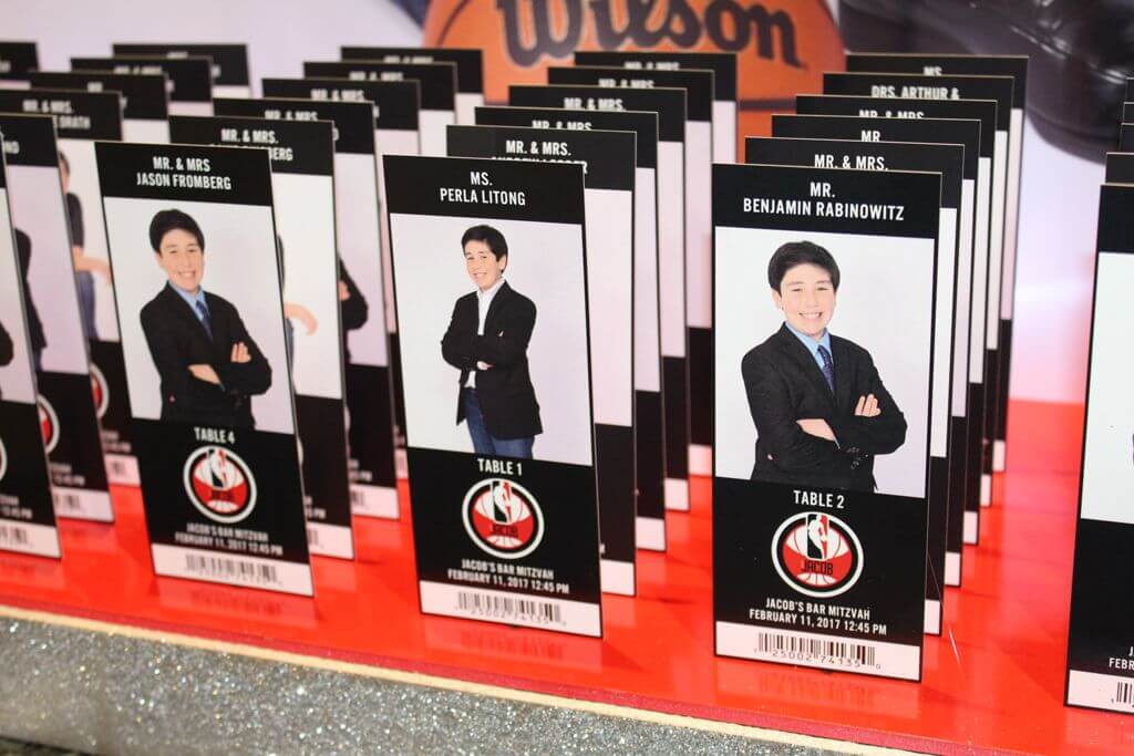Bar Mitzvah Ticket Place Cards with Photos and Logo