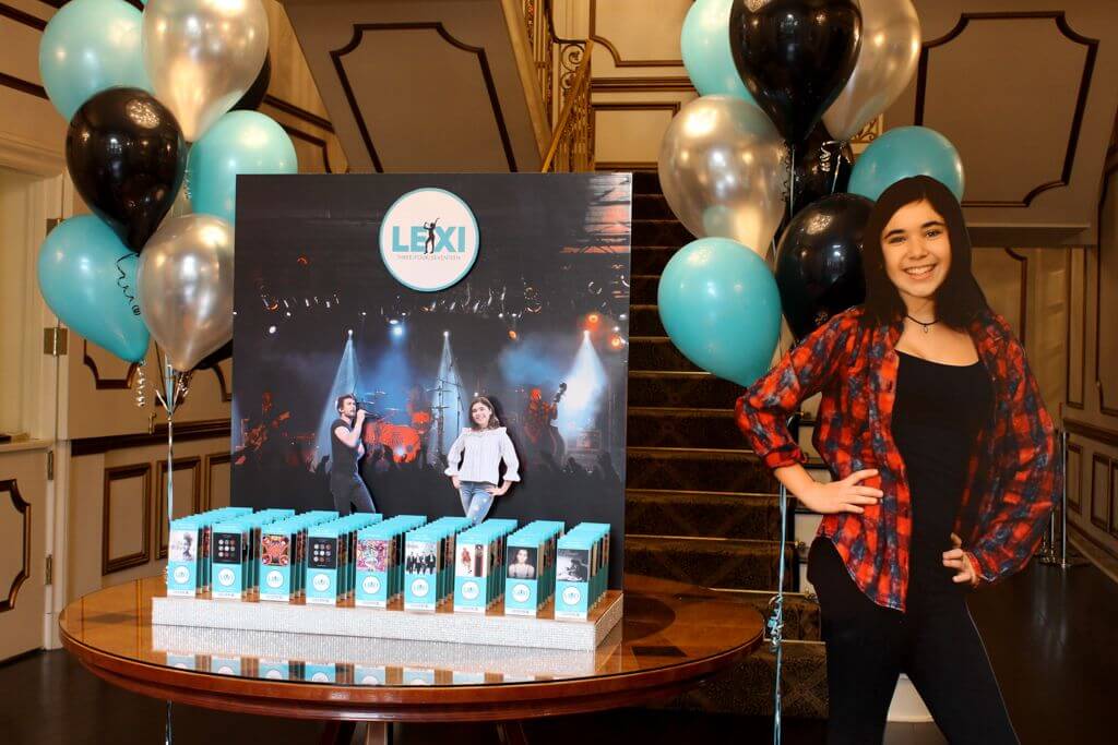 Concert Stage Seating Card Display for Music Themed Bat Mitzvah