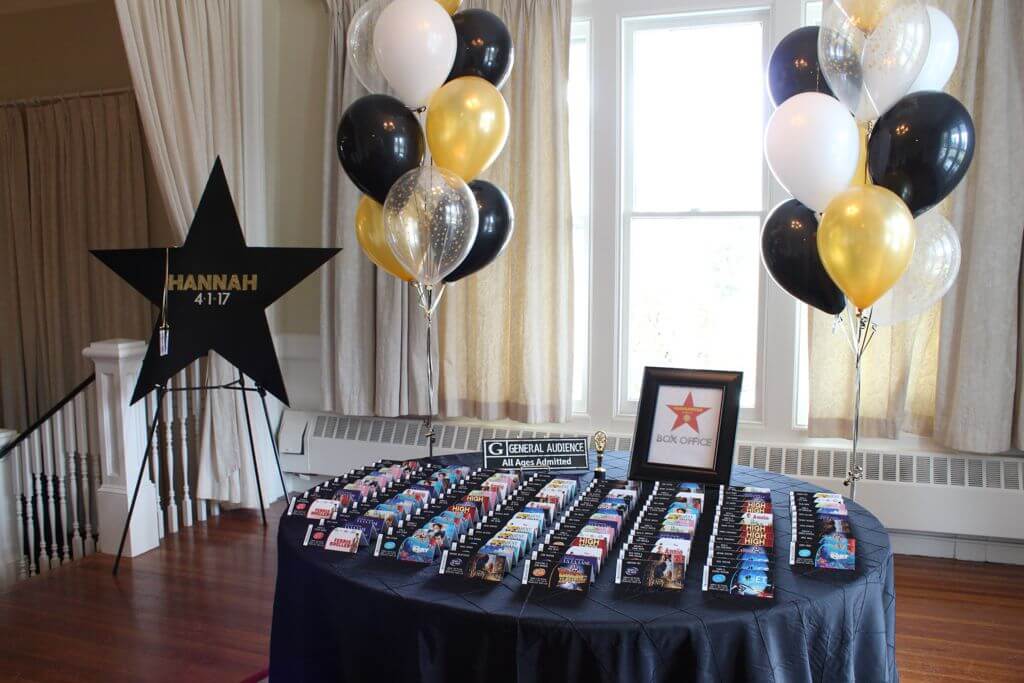 Custom Ticket Place Cards for Movie Themed Bat Mitzvah