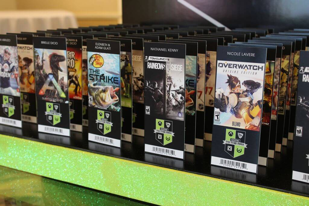 Video Game Ticket Place Cards with Game Cover Images