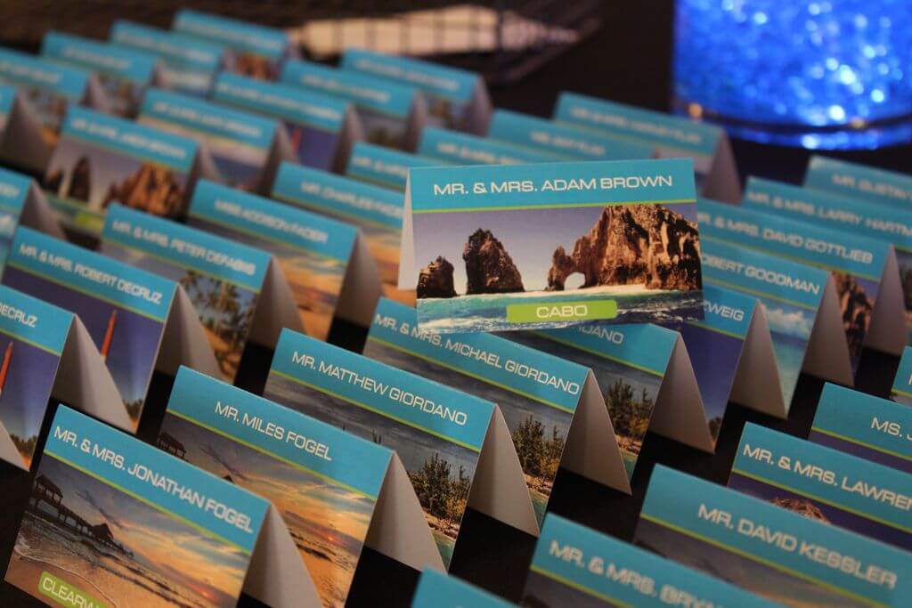 Custom Themed Place Cards with Beach Photos