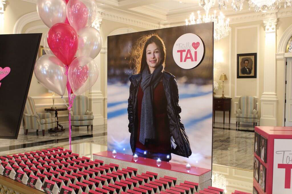 Bat Mitzvah Seating Card Display with Blowup Photo and Logo