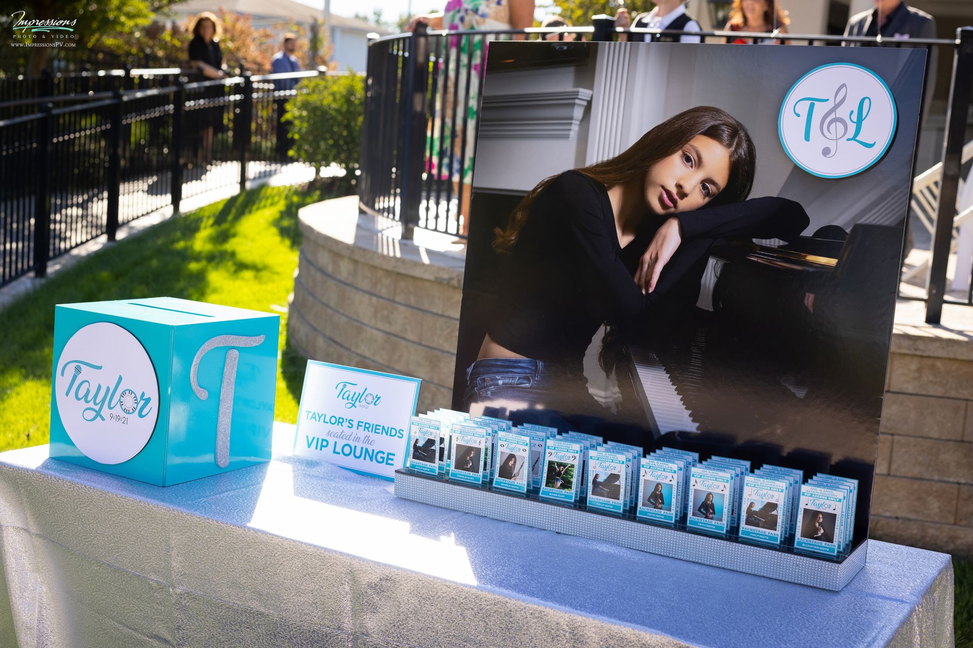 Custom Music Theme Tickets Places Cards and Display, with Custom VIP Seating Sign and Gift Box for Outdoor Decor