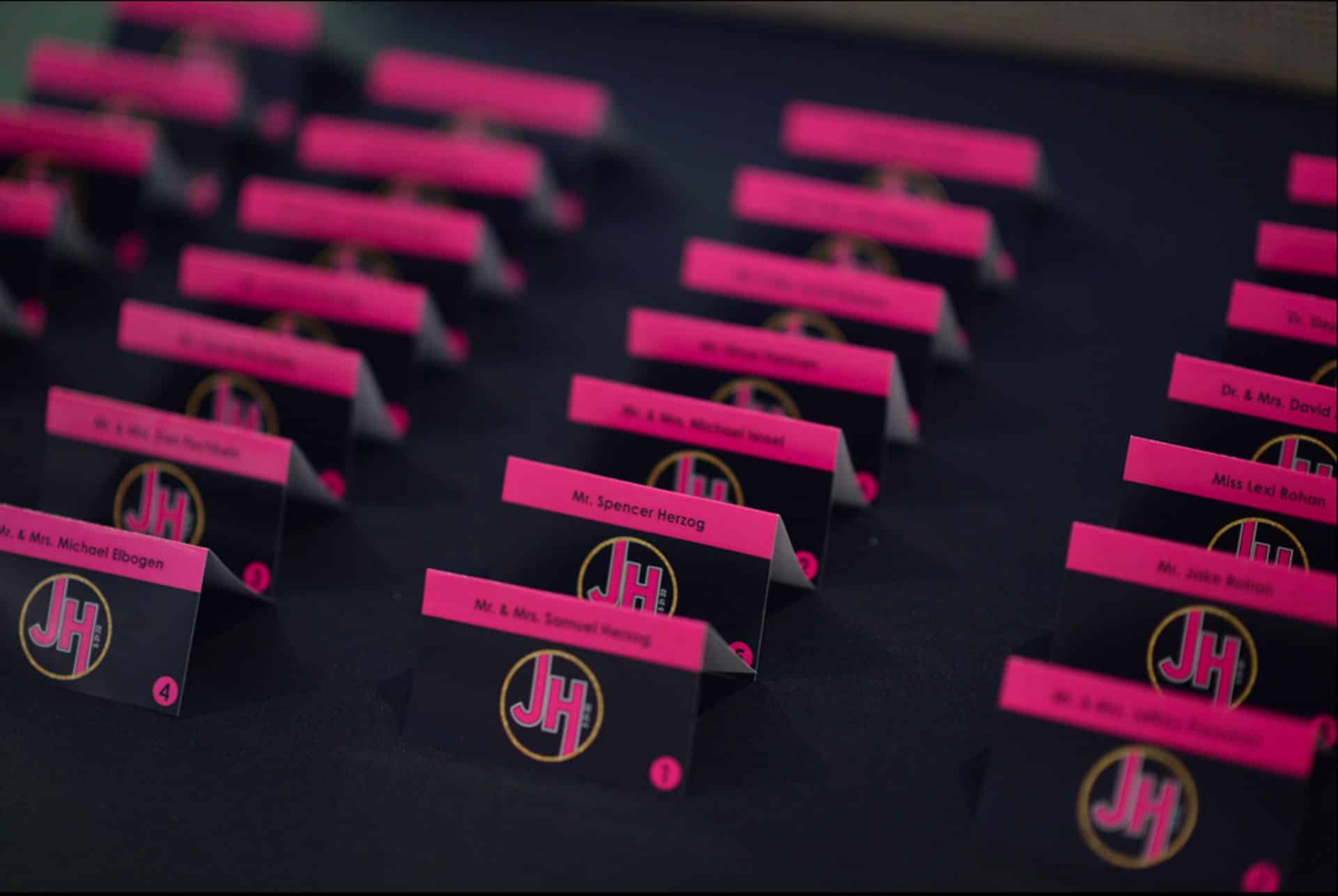 Bat Mitzvah Place Cards with Custom Logo