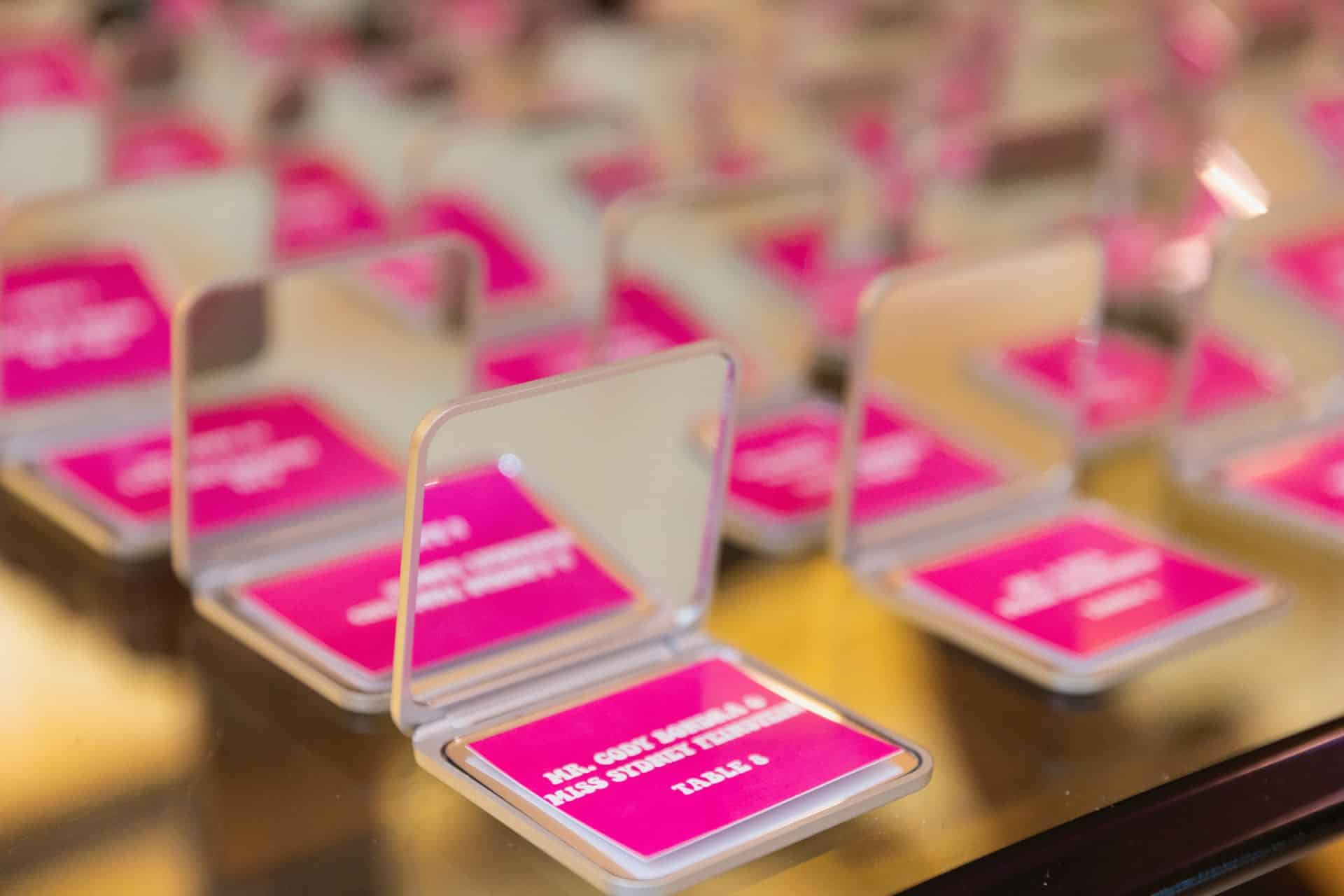 Custom Mirror Place Cards