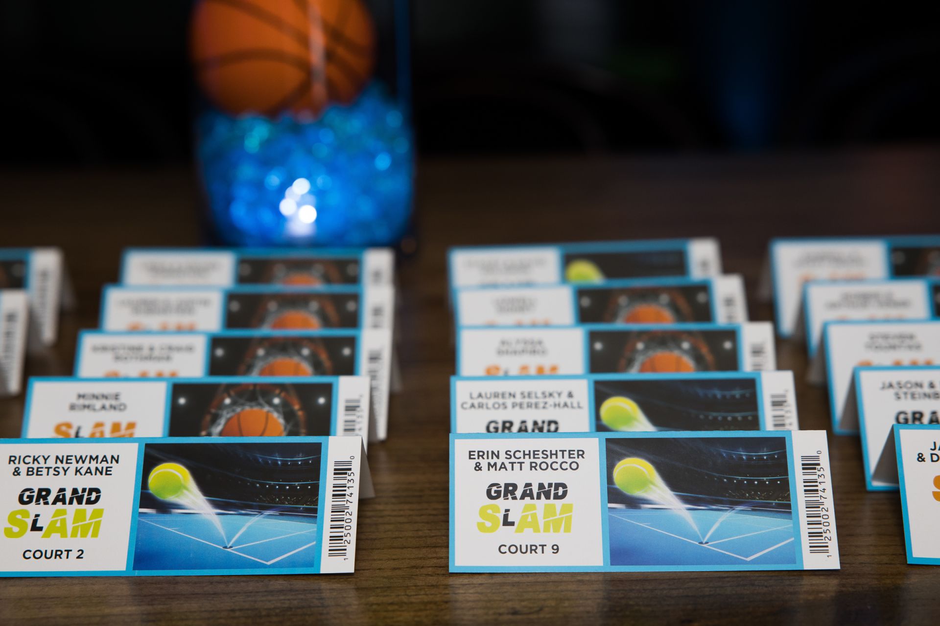 Custom Tennis Place Card Tickets