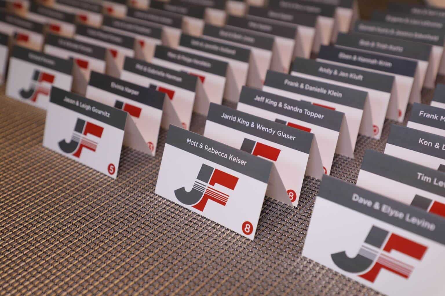 Bar Mitzvah Place Cards with Custom Initial Logo