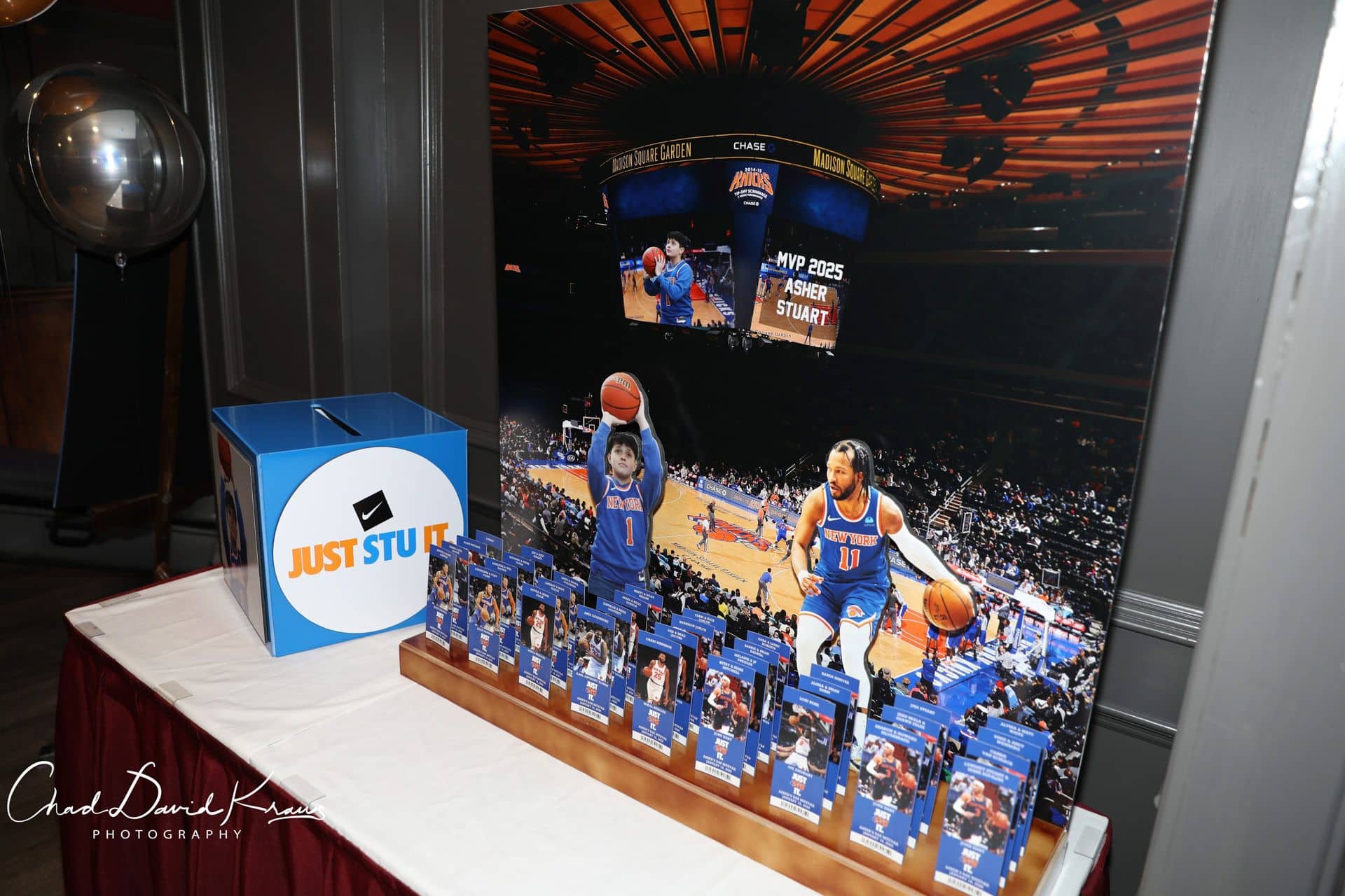 Basketball Theme Seating Display with Custom Ticket Seating Cards