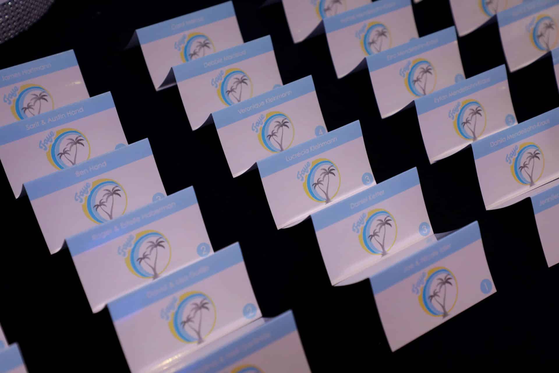 Custom Beach Theme Seating Cards