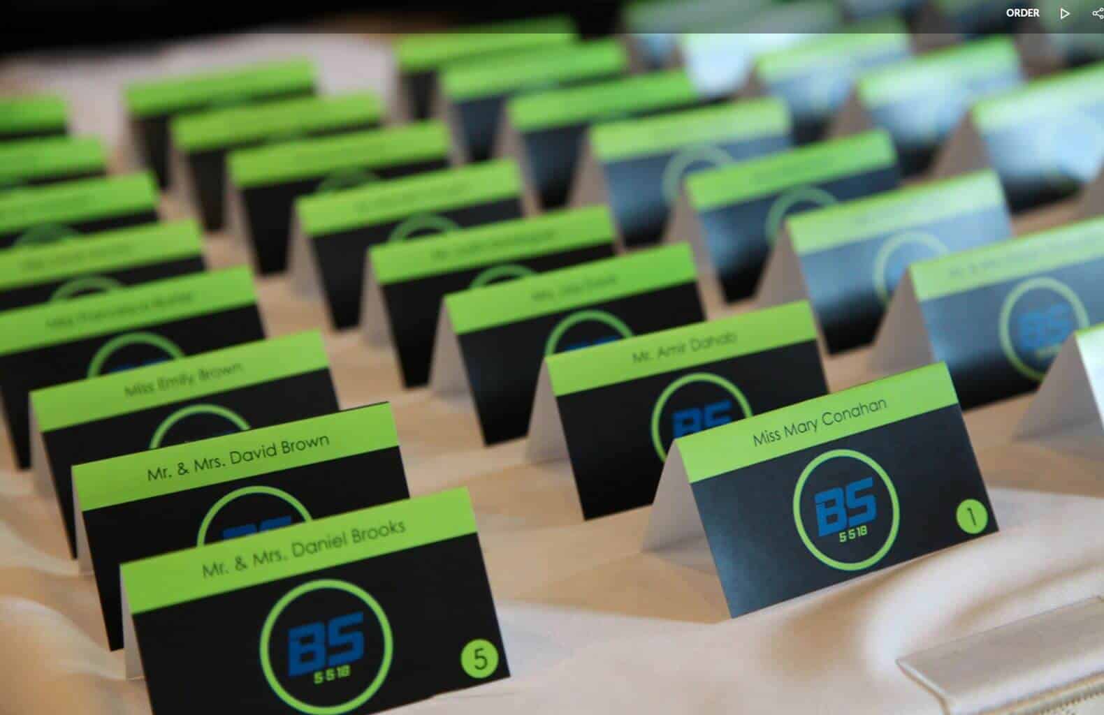 Bar Mitzvah Seating Cards with Custom Logo