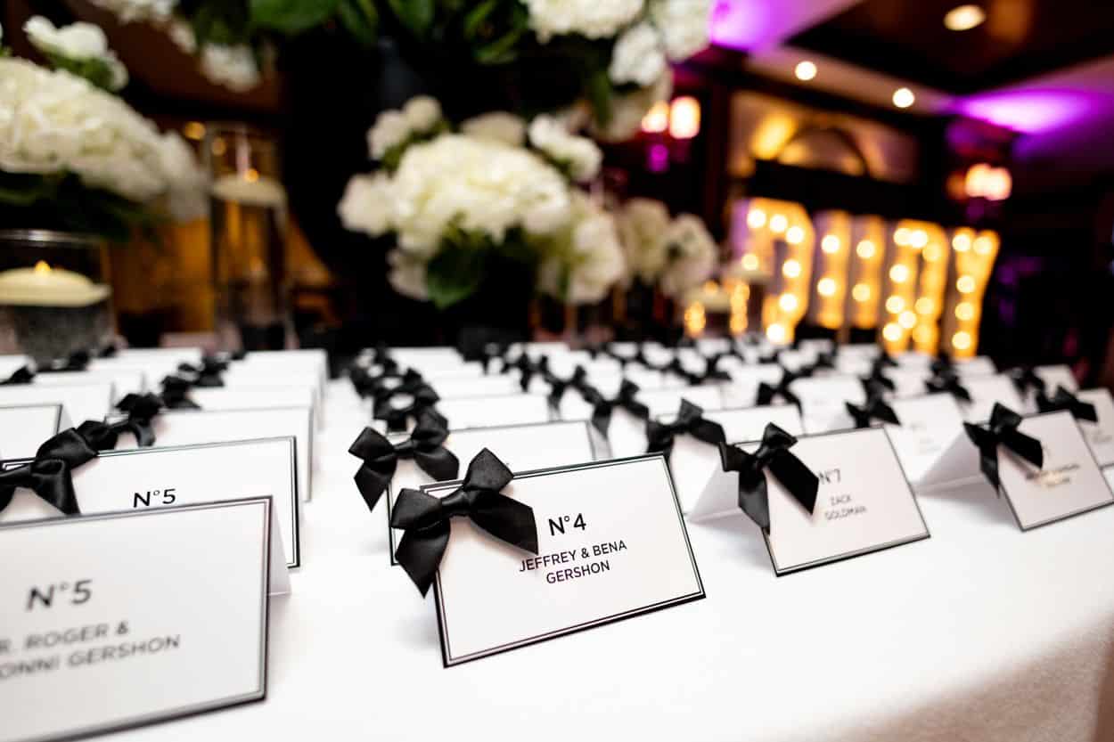 Custom Chanel Themed Place Cards