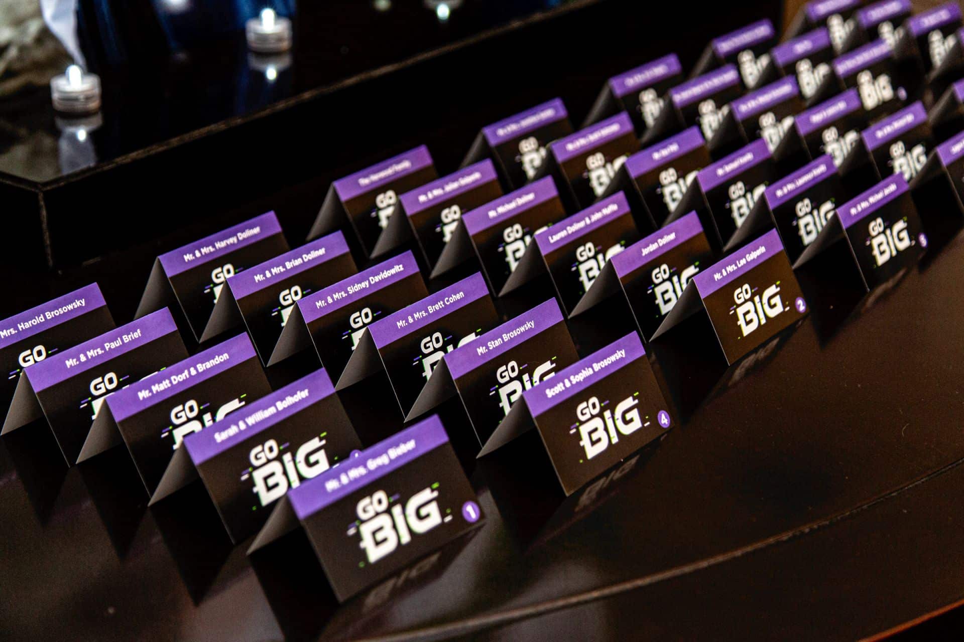 Custom Neon Logo Place Cards