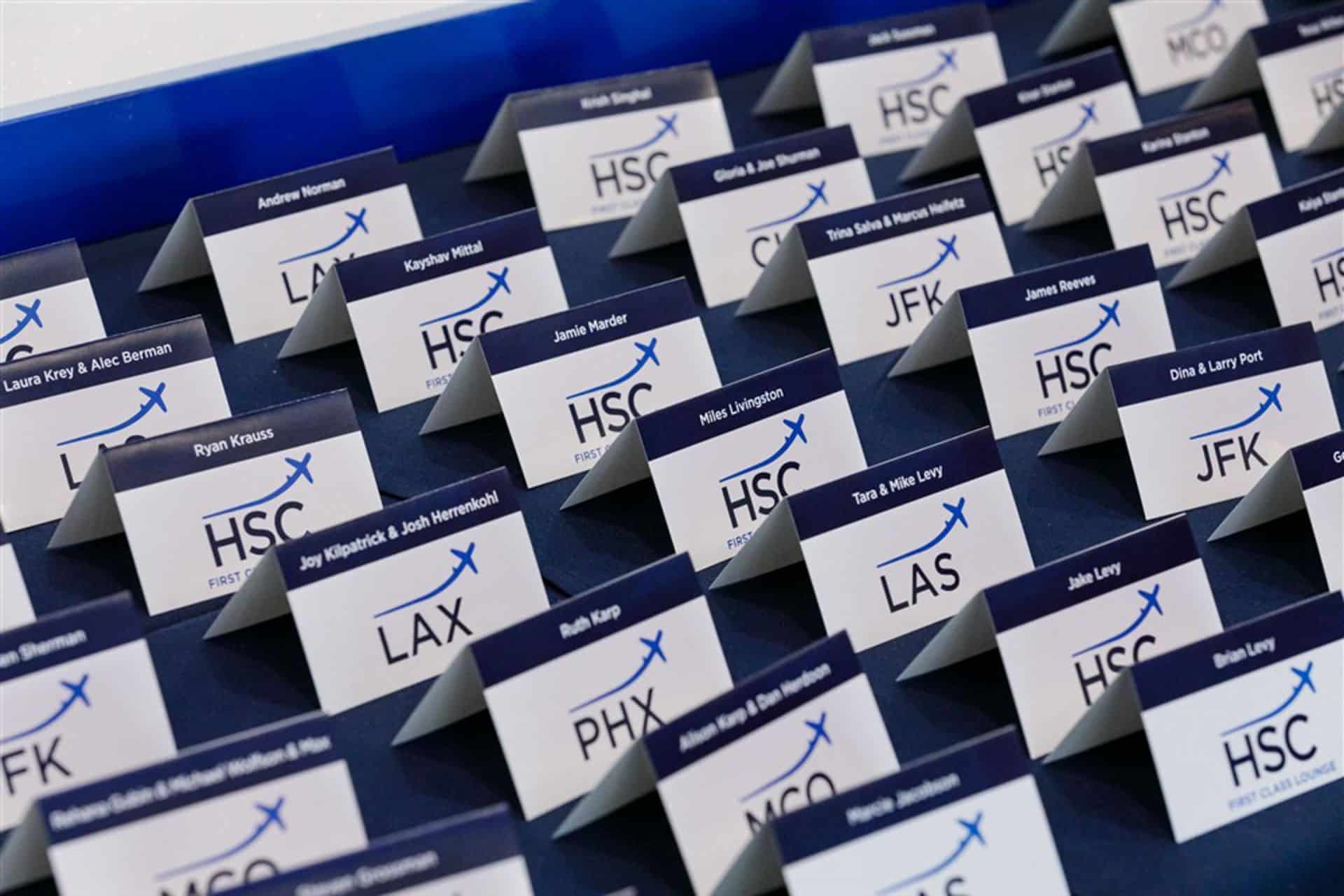 Plane Themed Logo Place Cards for Travel Themed Bar Mitzvah