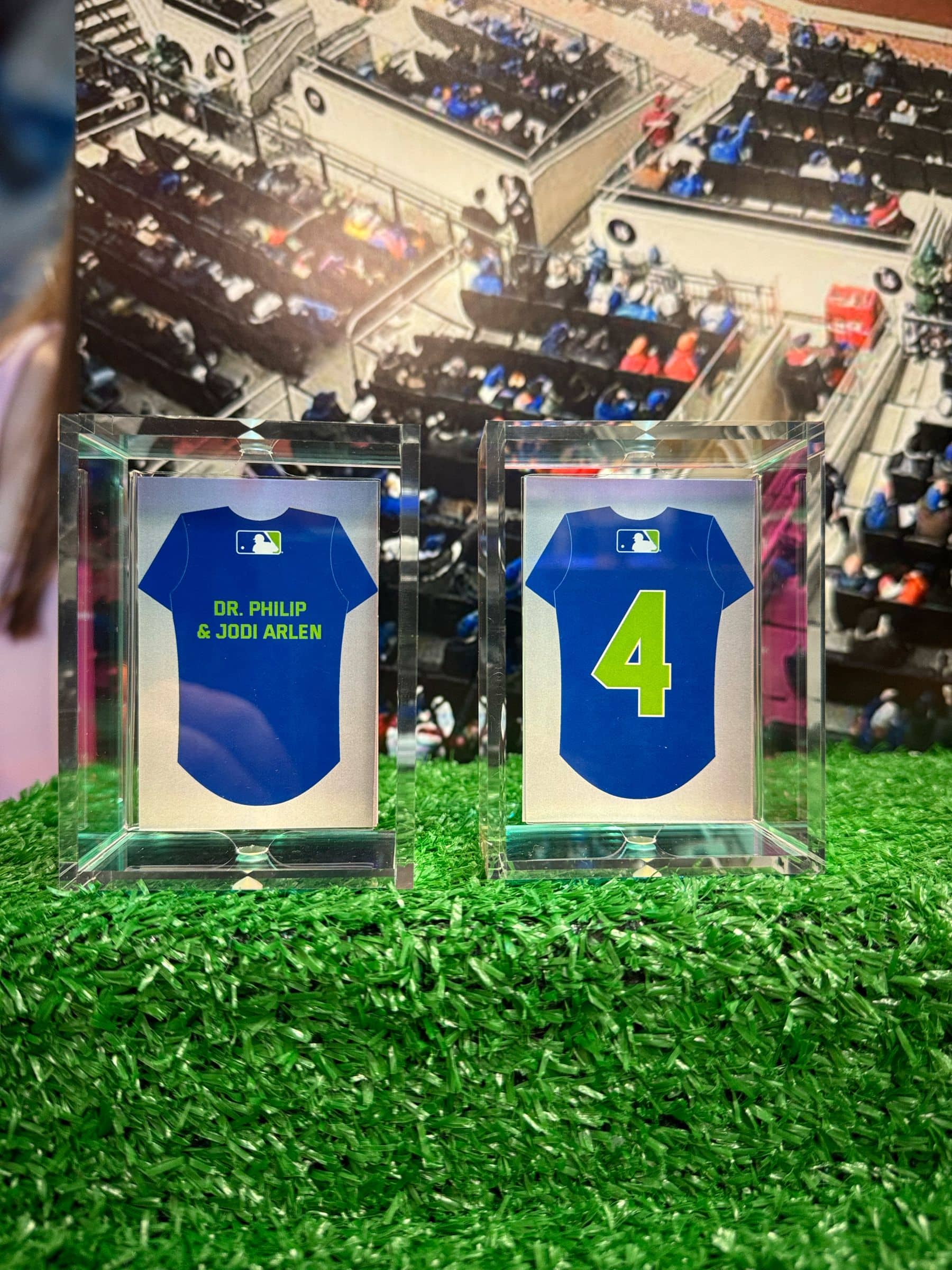 Jersey Place Cards in Acrylic Boxes for a Bar Mitzvah