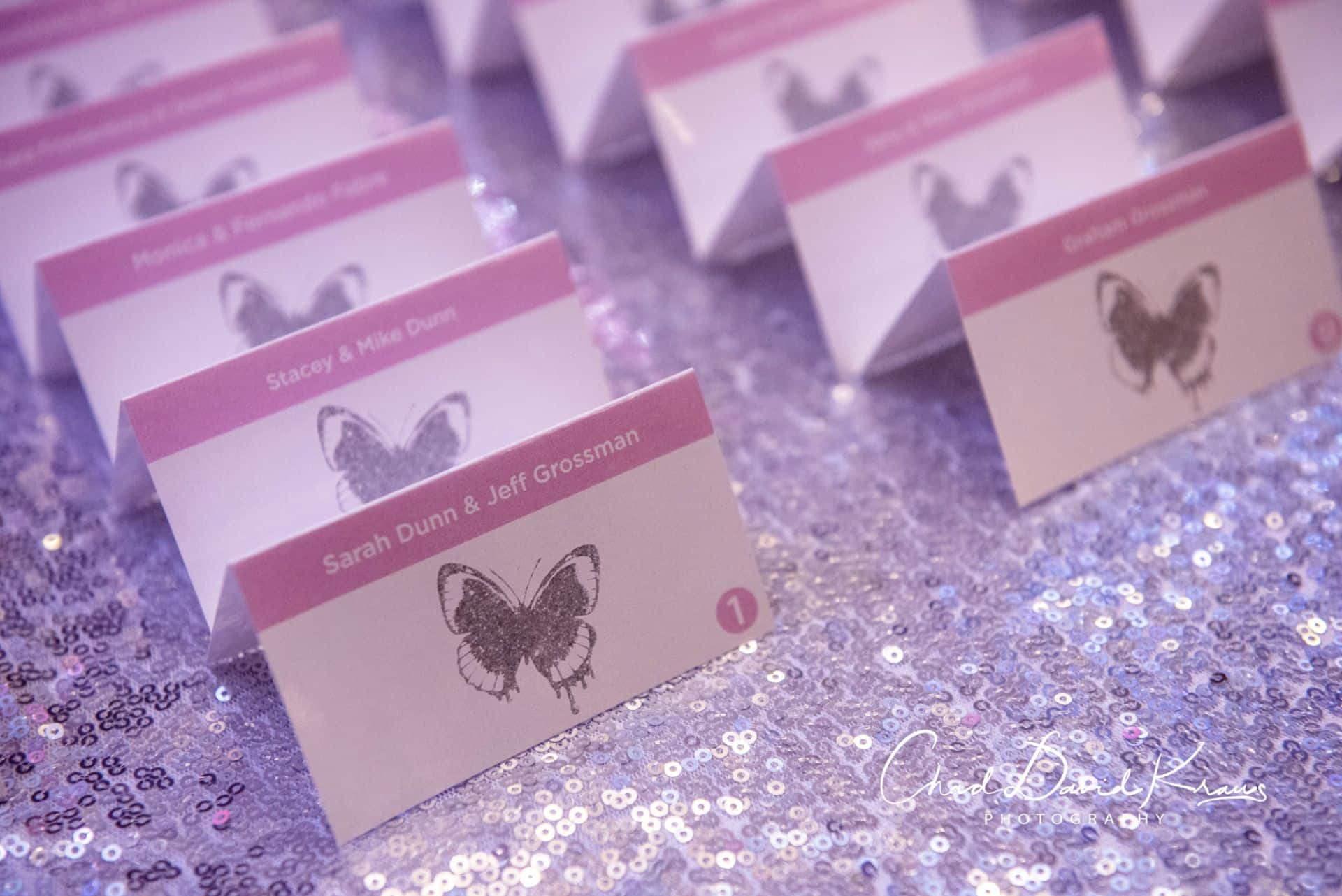 Custom Butterfly Logo Place Cards