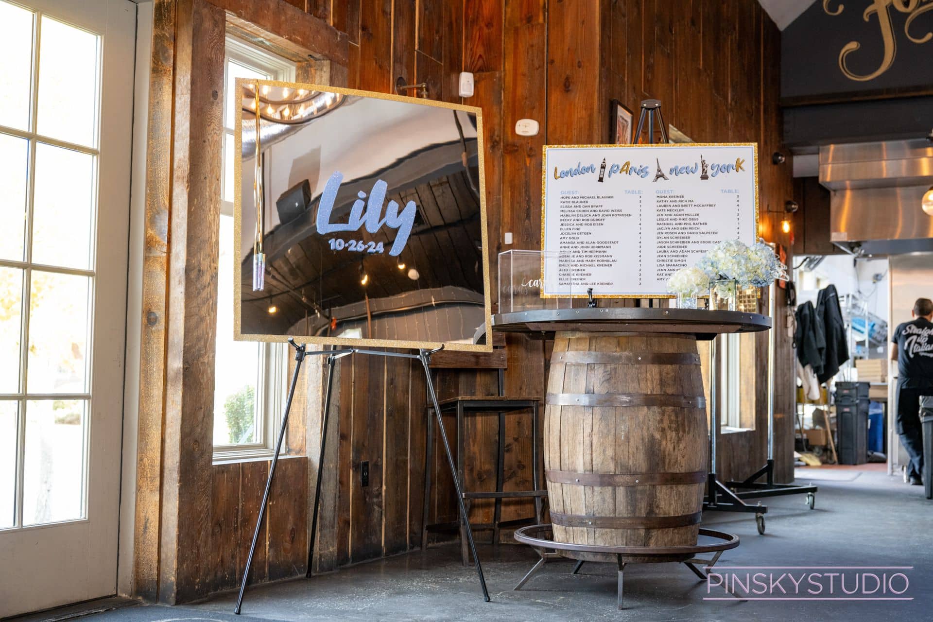 Custom Seating Display Chart for a Cities Theme Bat Mitzvah